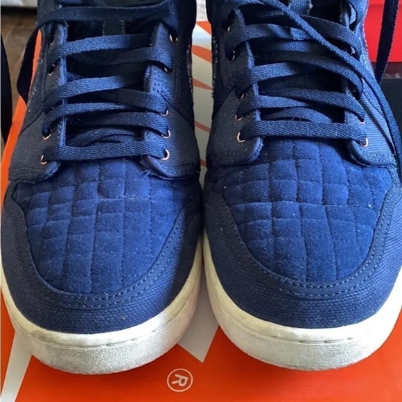 Nike Air Jordan 1 Retro AJKO Obsidian Blue Quilted Suede and Canvas - Picture 1 of 5